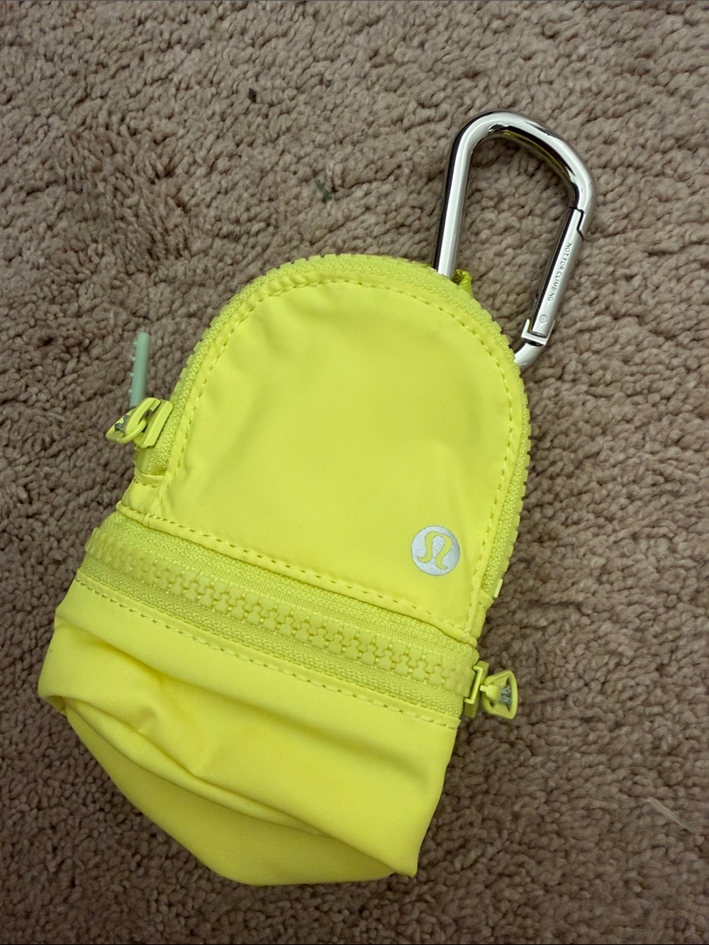 Lululemon City Adventurer Backpack Nano Keychain Mini Bag Neon Yellow